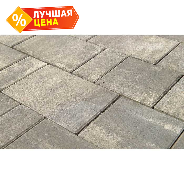 Плитка тротуарная BRAER Старый город Ландxаус Color Mix Туман, толщина 80 мм